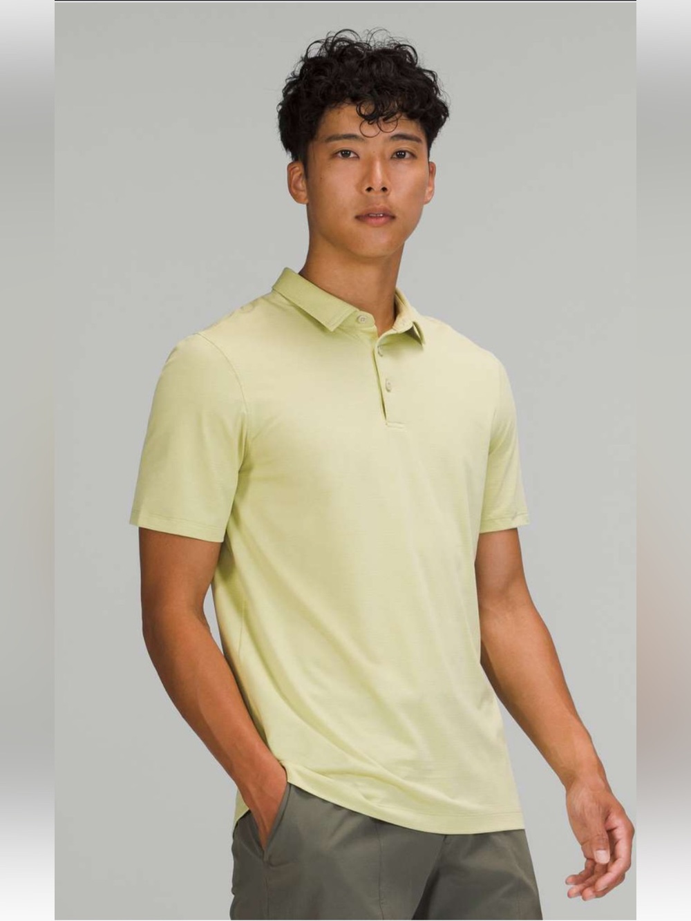 Lululemon Evolution Polo Shirt Green Stretch Golf Performance Short Sleeve L